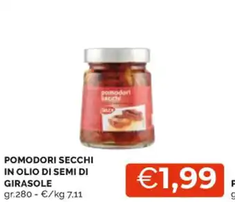 Mercatò POMODORI SECCHI IN OLIO DI SEMI DI GIRASOLE gr 280 offerta