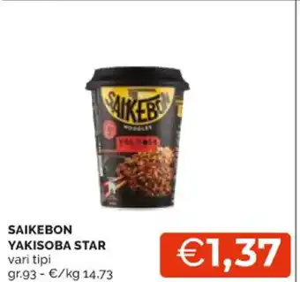 Mercatò SAIKEBON YAKISOBA STAR vari tipi gr 93 offerta