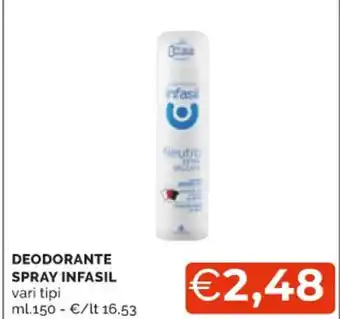 Mercatò DEODORANTE SPRAY INFASIL vari tipi ml 150 offerta