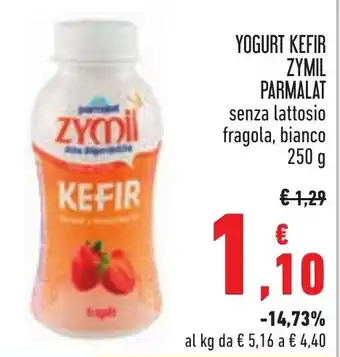 Conad YOGURT KEFIR ZYMIL PARMALAT senza lattosio fragola, bianco 250 g offerta