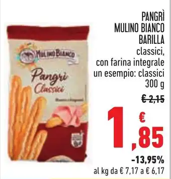 Conad PANGRÌ MULINO BIANCO BARILLA classici, con farina integrale 300 g offerta