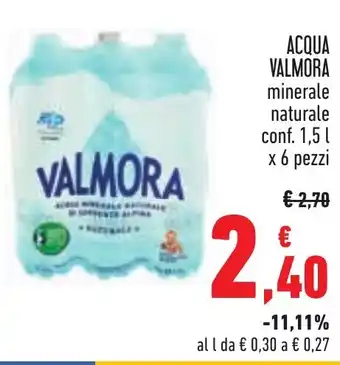 Conad ACQUA VALMORA minerale naturale conf. 1,5 l x 6 pezzi offerta