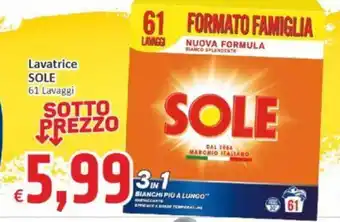 Paghi Poco Lavatrice SOLE 61 Lavaggi offerta