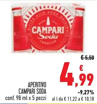 Conad APERITIVO CAMPARI SODA conf. 98 ml x 5 pezzi offerta