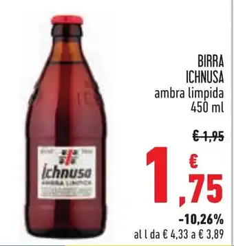 Conad BIRRA ICHNUSA ambra limpida 450 ml offerta