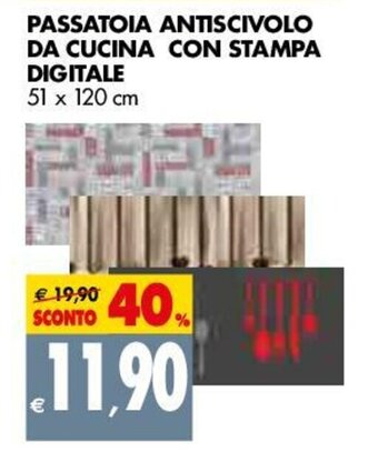 Tigros Passatoia Antiscivolo da Cucina con Stampa Digitale 51x120cm offerta