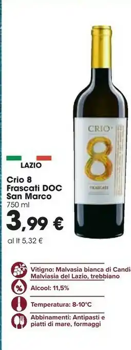 Carrefour San marco crio 8 frascati doc 750 ml offerta
