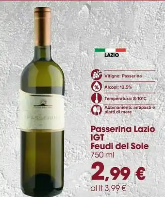 Carrefour Feudi del sole passerina lazio igt 750 ml offerta