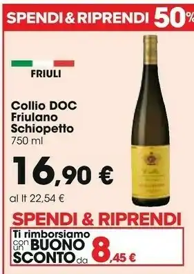 Carrefour Collio doc friulano schiopetto offerta
