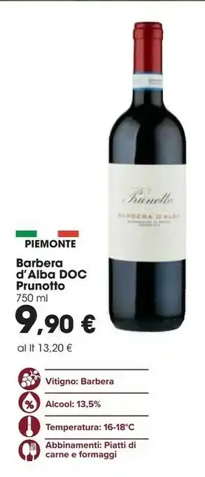 Carrefour Prunotto barbera d'alba doc 750 ml offerta