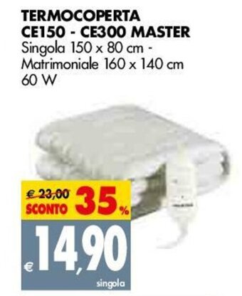 Termocoperta CE150 - CE300 Master 150x80cm, 160x140cm