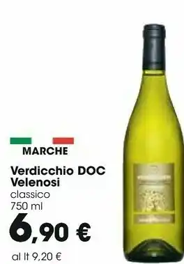 Carrefour Velenosi verdhicchio doc classico offerta