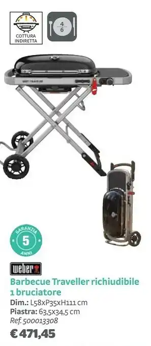 Bricocenter Barbecue traveller richiudibile 1 bruciatore offerta