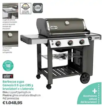 Bricocenter Genesis ii e-310 gbs barbecue gas naturale nero offerta