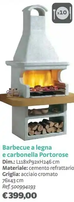 Bricocenter Barbecue a legna e carbonella portorose offerta