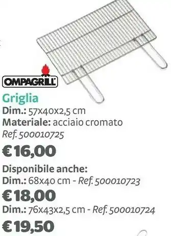 Bricocenter Ompagrill griglia offerta