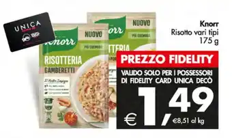 Deco Supermercati Knorr Risotto vari tipi 175 g offerta