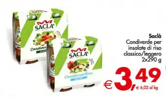 Deco Supermercati Saclà Condiverde per insalate di riso classico/leggero 2x290 g offerta