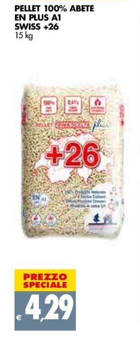 Pellet 100% Abete En Plus A1 Swiss +26 1,5kg