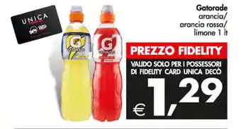 Deco Supermercati Gatorade arancia/ arancia rossa/ limone 1 It offerta