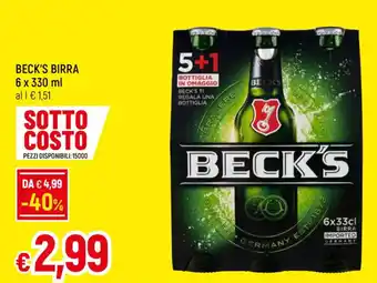 Famila BECK'S BIRRA 6 x 330 ml offerta