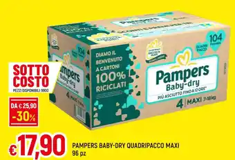 Famila PAMPERS BABY-DRY QUADRIPACCO MAXI 96 pz offerta