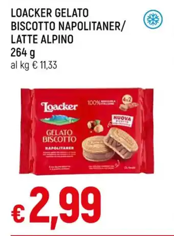 Famila LOACKER GELATO BISCOTTO NAPOLITANER/ LATTE ALPINO 264 g offerta