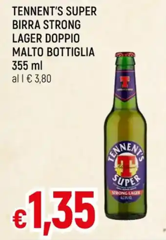 Famila TENNENT'S SUPER BIRRA STRONG LAGER DOPPIO MALTO BOTTIGLIA 355 ml offerta