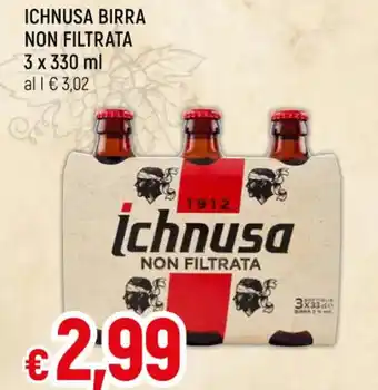 Famila ICHNUSA BIRRA NON FILTRATA 3 x 330 ml offerta