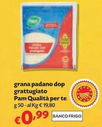 Panorama Pam grana padano dop grattugiato offerta