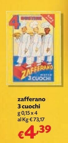 3 cuochi - zafferano 0.6 g(ml)