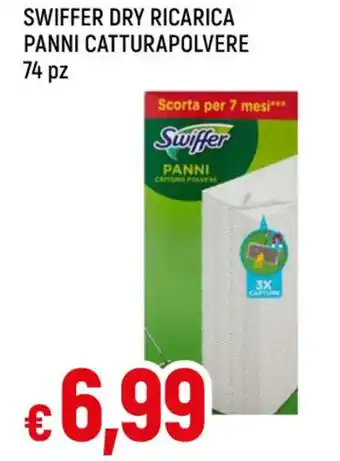 Famila SWIFFER DRY RICARICA PANNI CATTURAPOLVERE 74 pz offerta