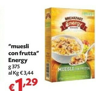 Breakfast energy - muesli con frutta 375 g(ml)