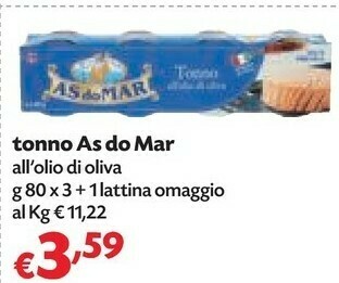 Panorama Asdomar - tonno all'olio di oliva 80 g(ml) offerta