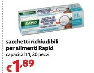 Sacchetti richiudibili per alimenti