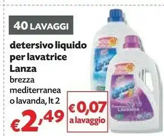 Lanza detersivo liquido per lavatrice