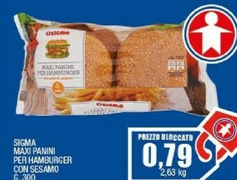 Sigma Sigma maxi panini per hamburger con sesamo offerta
