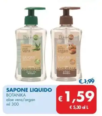 MD Discount SAPONE LIQUIDO BOTANIKA aloe vera/argan ml 300 offerta