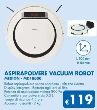 MD Discount ASPIRAPOLVERE VACUUM ROBOT MEDION - MD18600 offerta