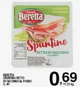 Sigma Beretta - lo spuntino petto di tacchino al forno zero 24 40 g(ml) offerta