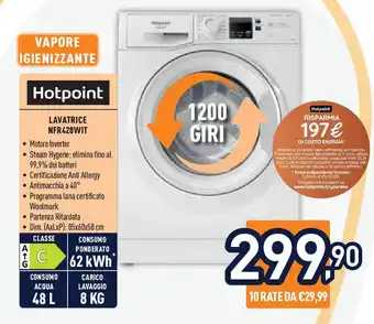 Unieuro Hotpoint LAVATRICE NFR428WIT offerta