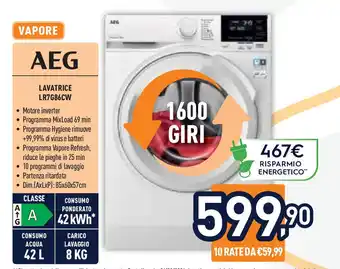 Unieuro AEG LAVATRICE LR7G86CW offerta