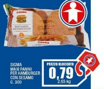 Sigma Sigma maxi panini per hamburger con sesamo g 300 offerta