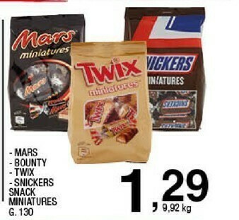 Sigma Mars - bounty - twix -snickers snack miniatures offerta