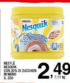 Nesquik con 30% di zuccheri in meno