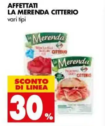 Tigros 30% Sconto Le Merenda Citterio Affettati offerta