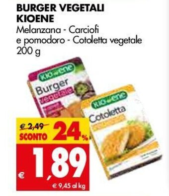 Tigros Kioene Burger Vegetali 200g offerta