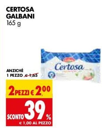 Tigros Galbani Certosa 165g offerta