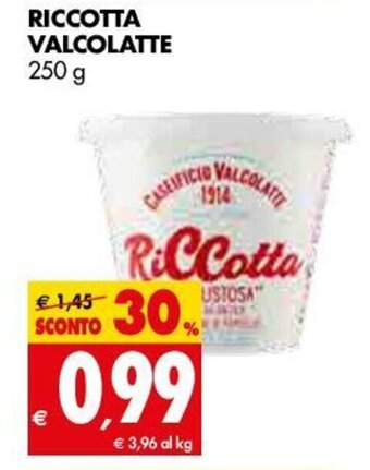 Tigros Riccotta Valcolatte 250g offerta