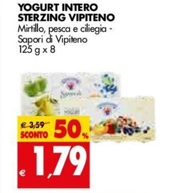 Tigros Yogurt Intero Sterzing Vipiteno 125g x 8 offerta